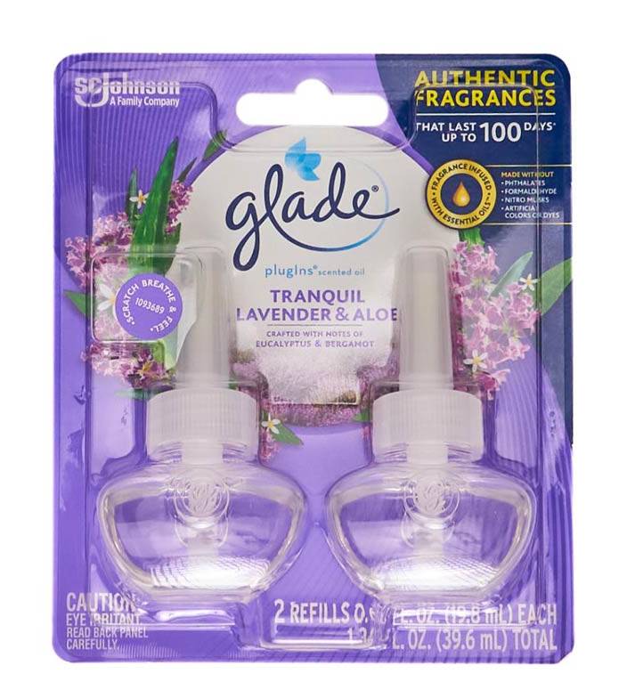 Glade Plug-Ins Scented Oil Refills Tranquil Lavender & Aloe 2 ct