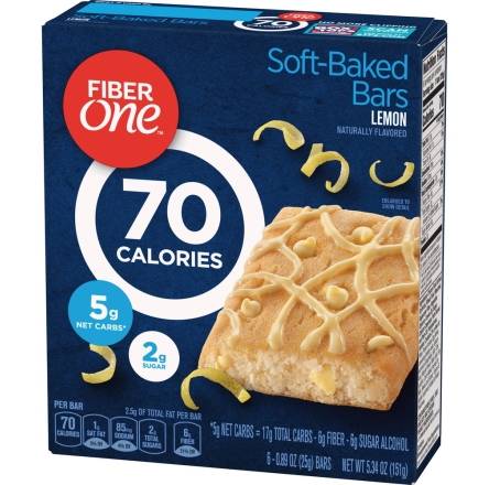 FiberOne Soft-Baked Bars Lemon 70 Calories 5.34 oz