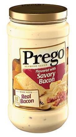 Prego Alfredo Sauce flavored with Savory Bacon 14.5 oz