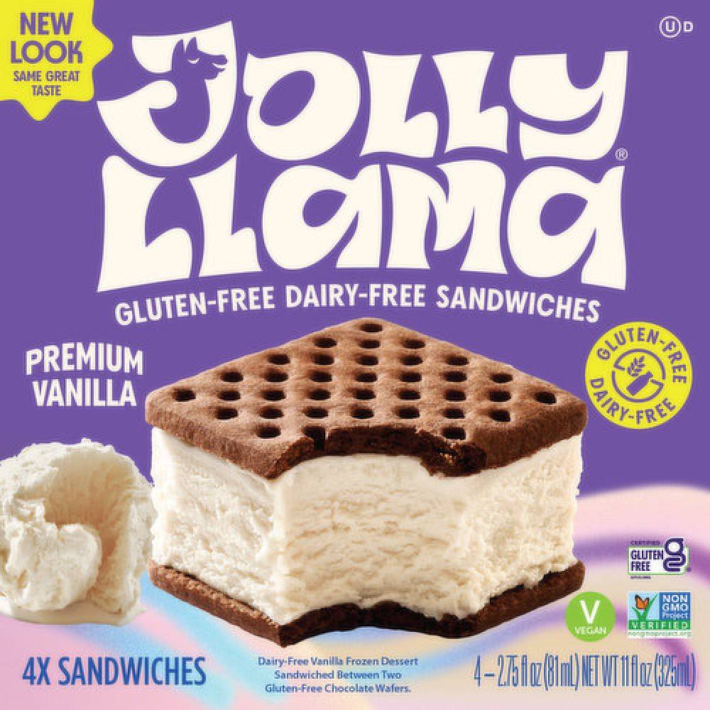 Jolly Llama Sandwiches Premium Vanilla 4-2.75 oz