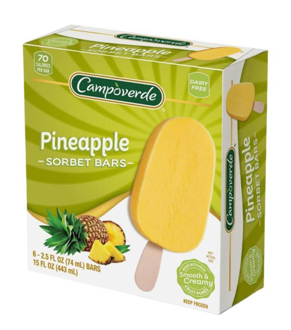 Campoverde Pineapple Sorbet Bars 6 ct   