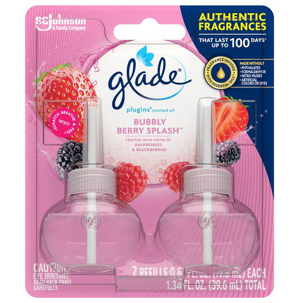 Glade Plug-Ins Scented Oil Refills Bubbly Berry Splash 2 ct