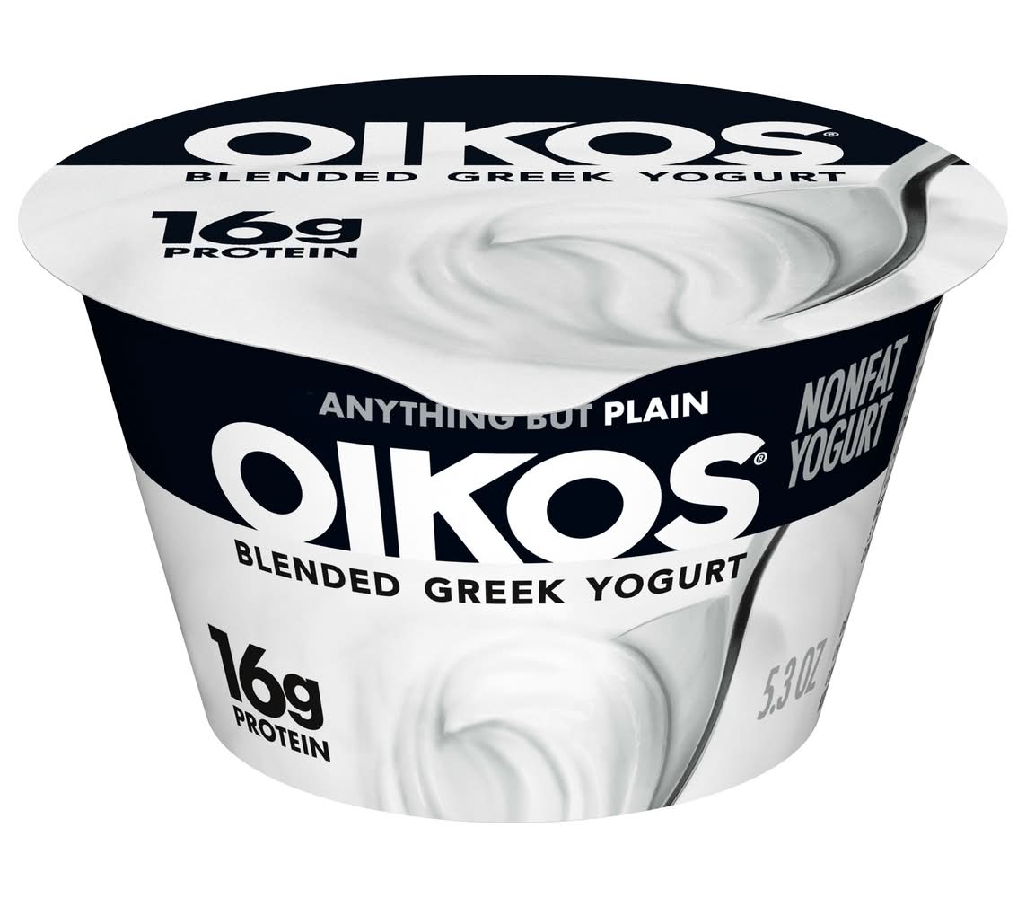 Oikos Blended Nonfat Greek Yogurt 0%, Plain 5.3 oz