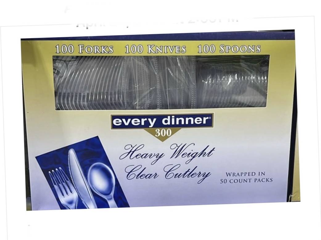 Every Dinner Heavy Duty Clear Cutlery 300 ct