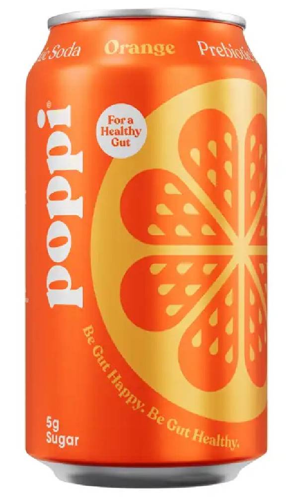 Orange Poppi Prebiotic Soda 12 oz