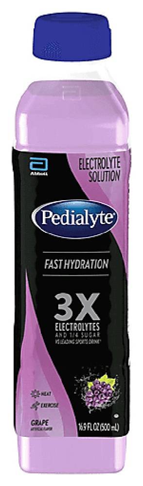 Pedialyte Electrolyte Solution 3X Fast Hydration Grape 16.9 oz 