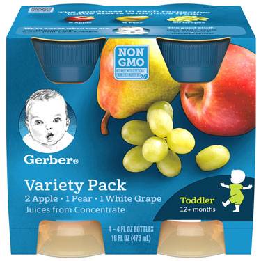 Gerber Variety Pack Juices from Concentrate 4-4 oz