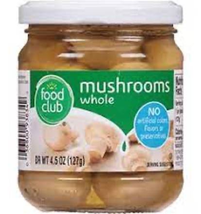 Food Club Whole Mushrooms 4.5 oz