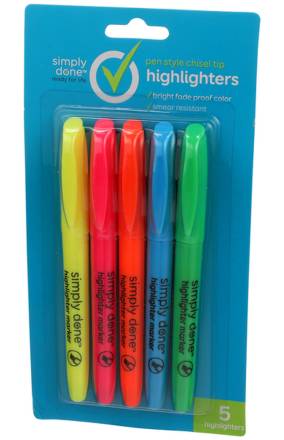 Simply Done Highlighters 5 ct