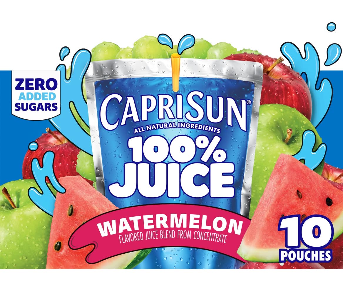 Capri Sun 100% Juice Watermelon 10-6 oz