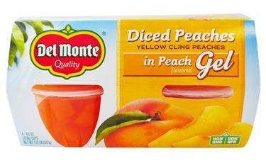 Del Monte Diced Peaches in Peach Gel 4-4.5 oz