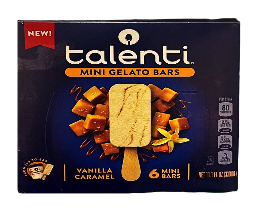 Talenti Mini Gelato Bars Vanilla Caramel 6 ct