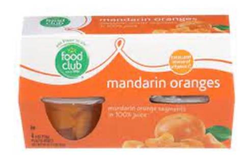 Food Club Mandarin Oranges in 100% Juice 4-4 oz
