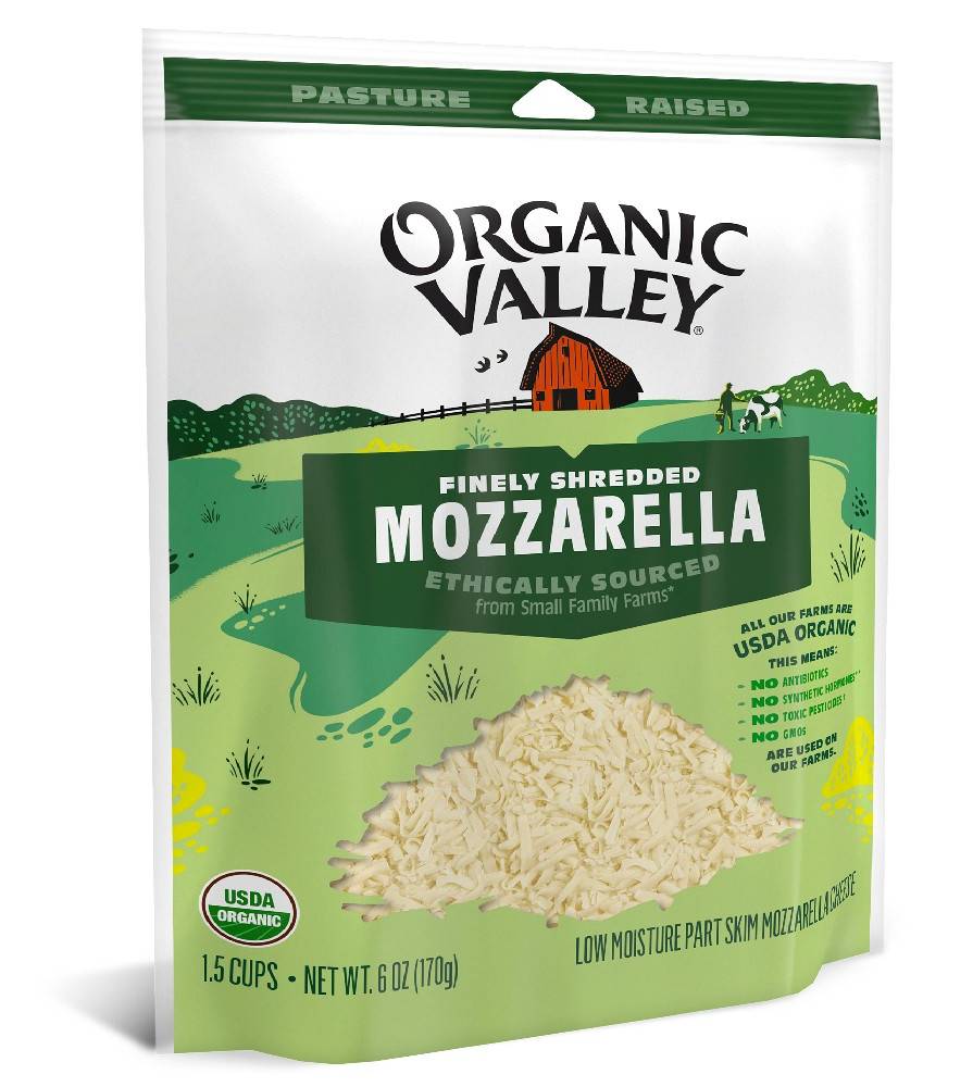Organic Valley Shredded Mozzarella Cheese 6 oz