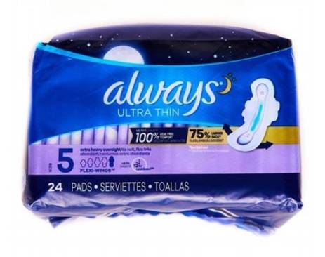 Always Ultra Thin Extra Heavy Overnight Pads Size 5 24 ct