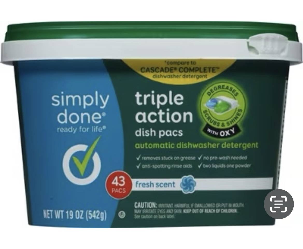 Simply Done Triple Action Dish Pacs 43 ct
