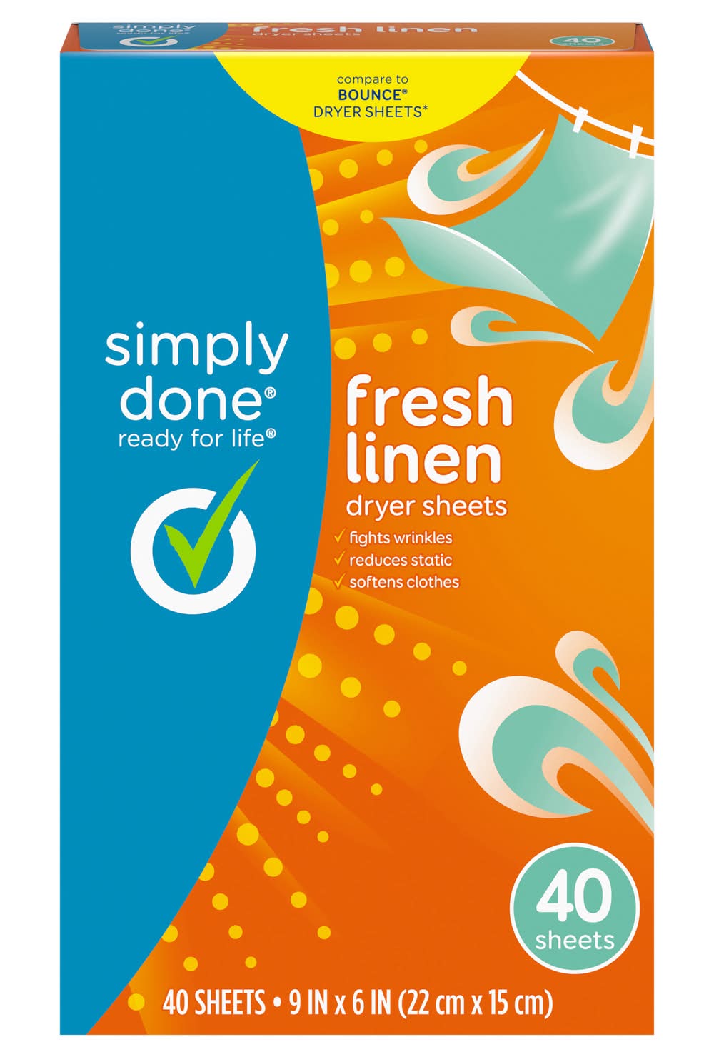 Simply Done Fresh Linen Dryer Sheets 40 ct
