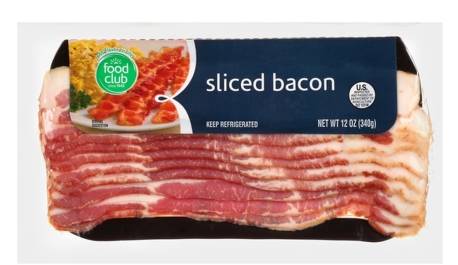 Food Club Sliced Bacon 12 oz