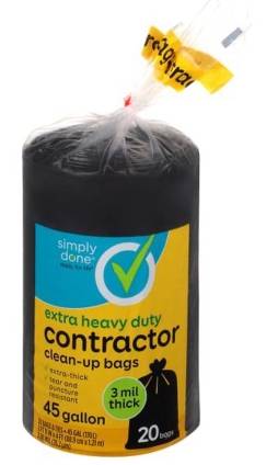 Simply Done Extra Heavy Duty Contractor Clean-Up Bags 20 ct
