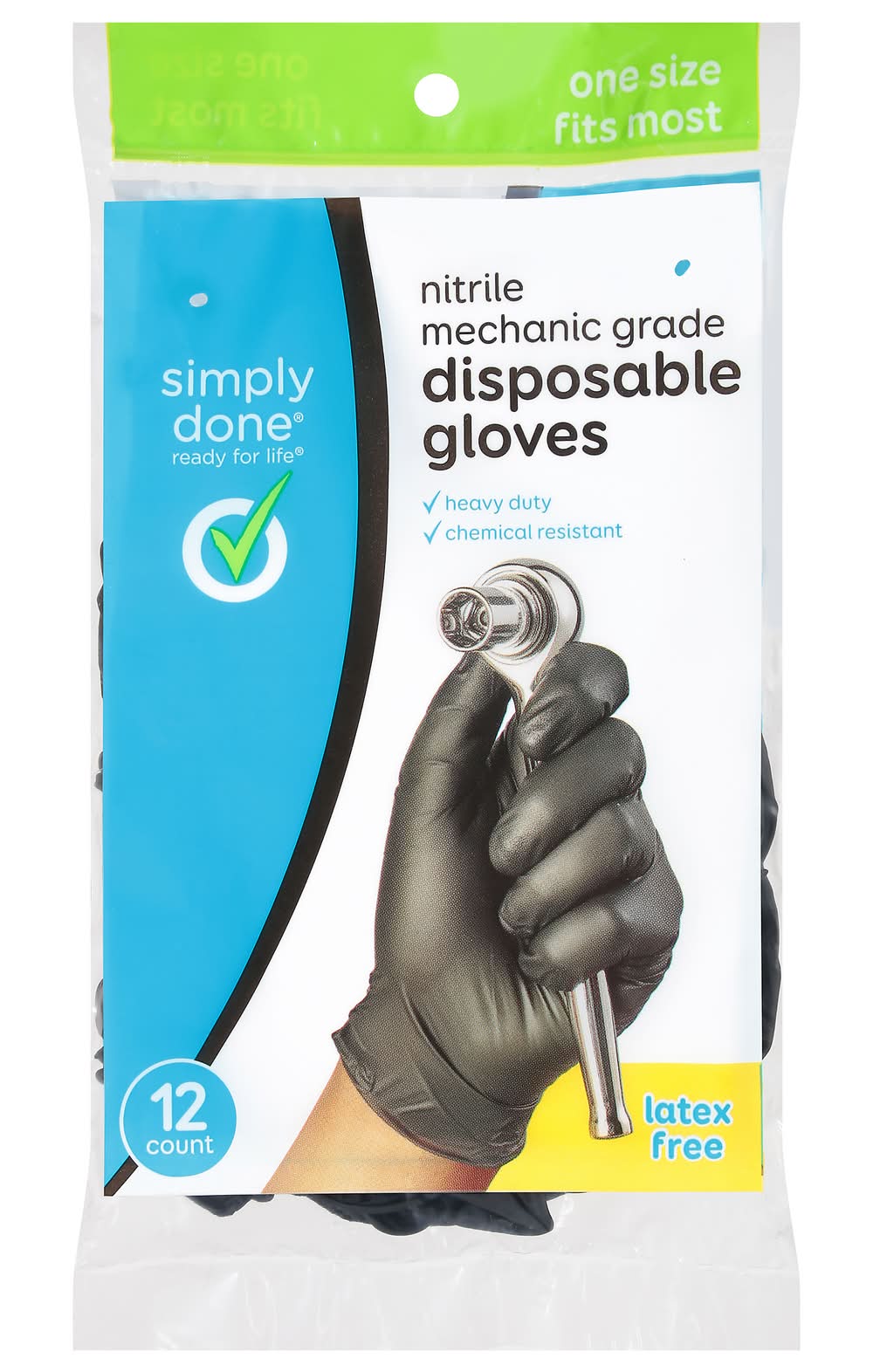 Simply Done Nitrile Mechanic Grade Disposable Gloves 12 ct