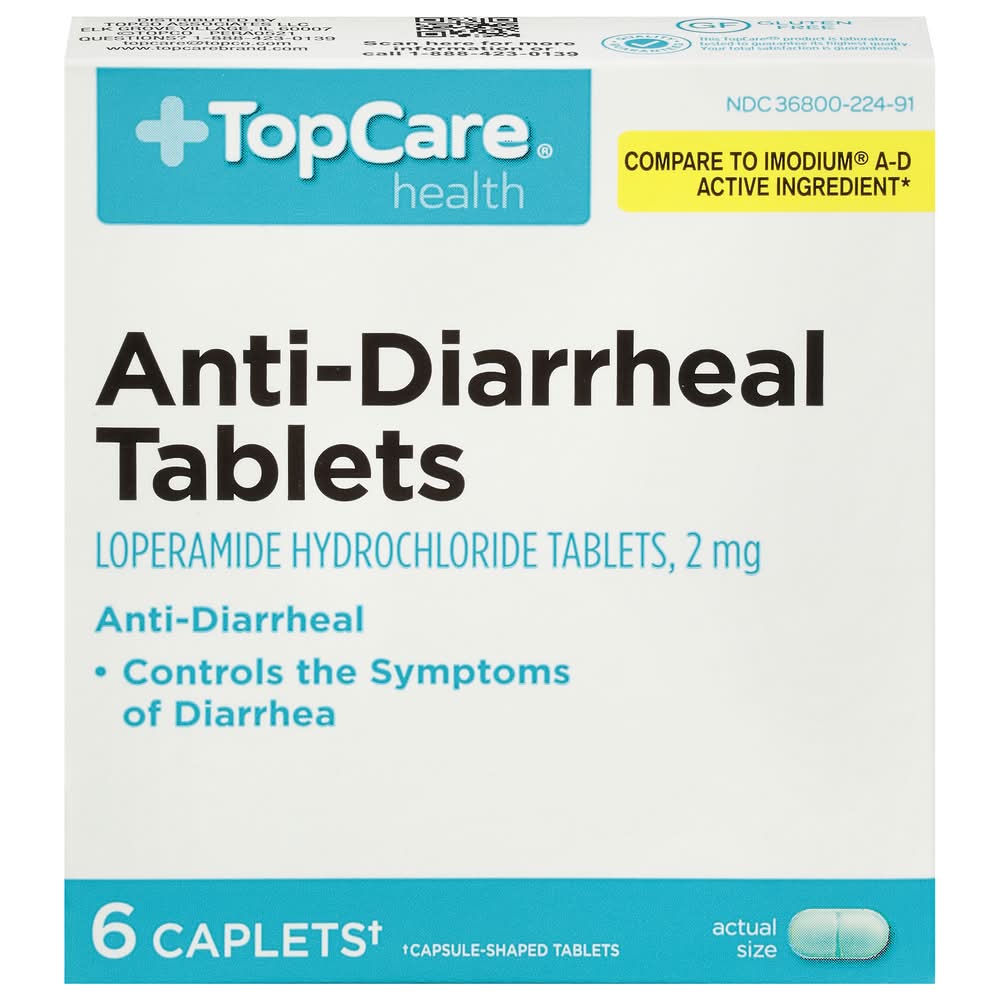 TopCare Health Anti-Diarrheal Tablets 6 caplets