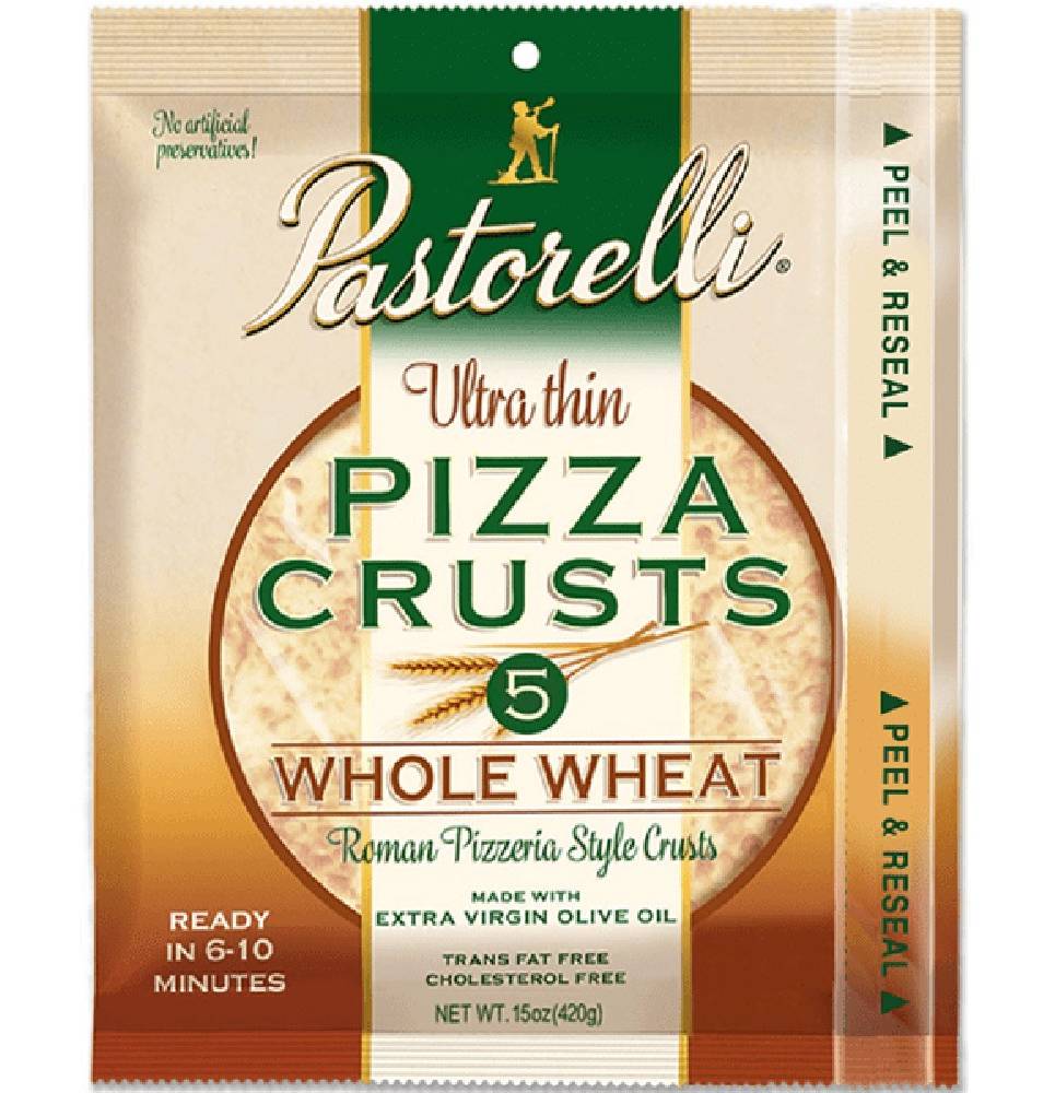 Pastorelli Ultra Thin 7” Whole Wheat Pizza Crusts 5 ct