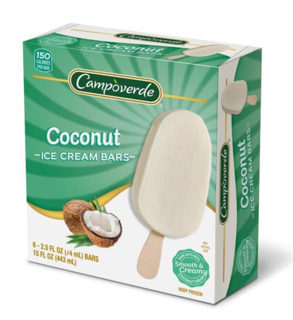 Campoverde Coconut Ice Cream Bars 6 ct