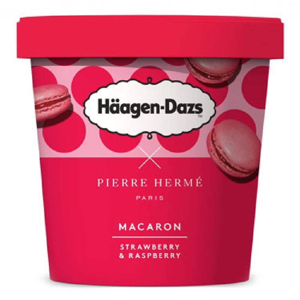 Haagen-Dazs Macaron Strawberry and Raspberry 16 oz 