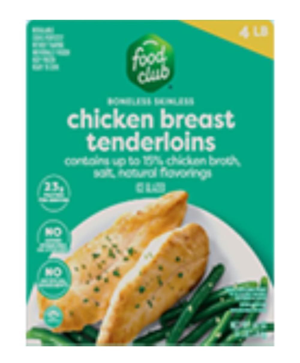 Food Club Chicken Breast Tenderloins 4 lbs