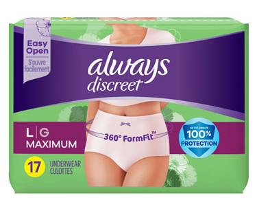 Always Discreet Underwear Maximum Large 17 ct