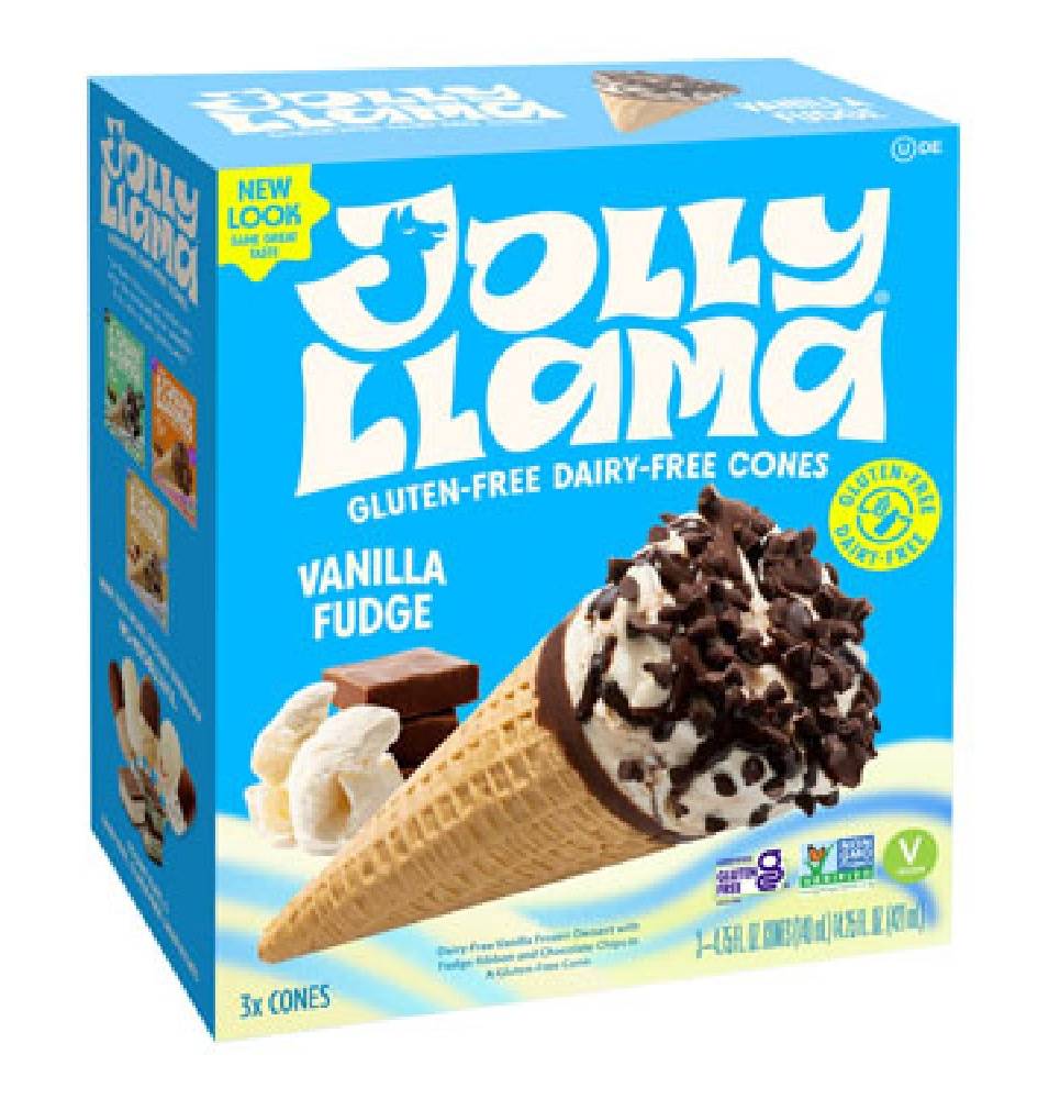 Jolly Llama  Cones Vanilla Fudge Sundae 3-14.25 oz