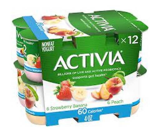Activia Strawberry-Peach 60 Calories 12-4 oz