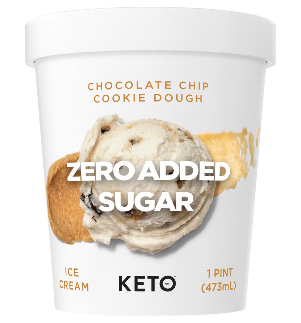 Keto Chocolate Chip Cookie Dough Low Carb Ice Cream 1 pint
