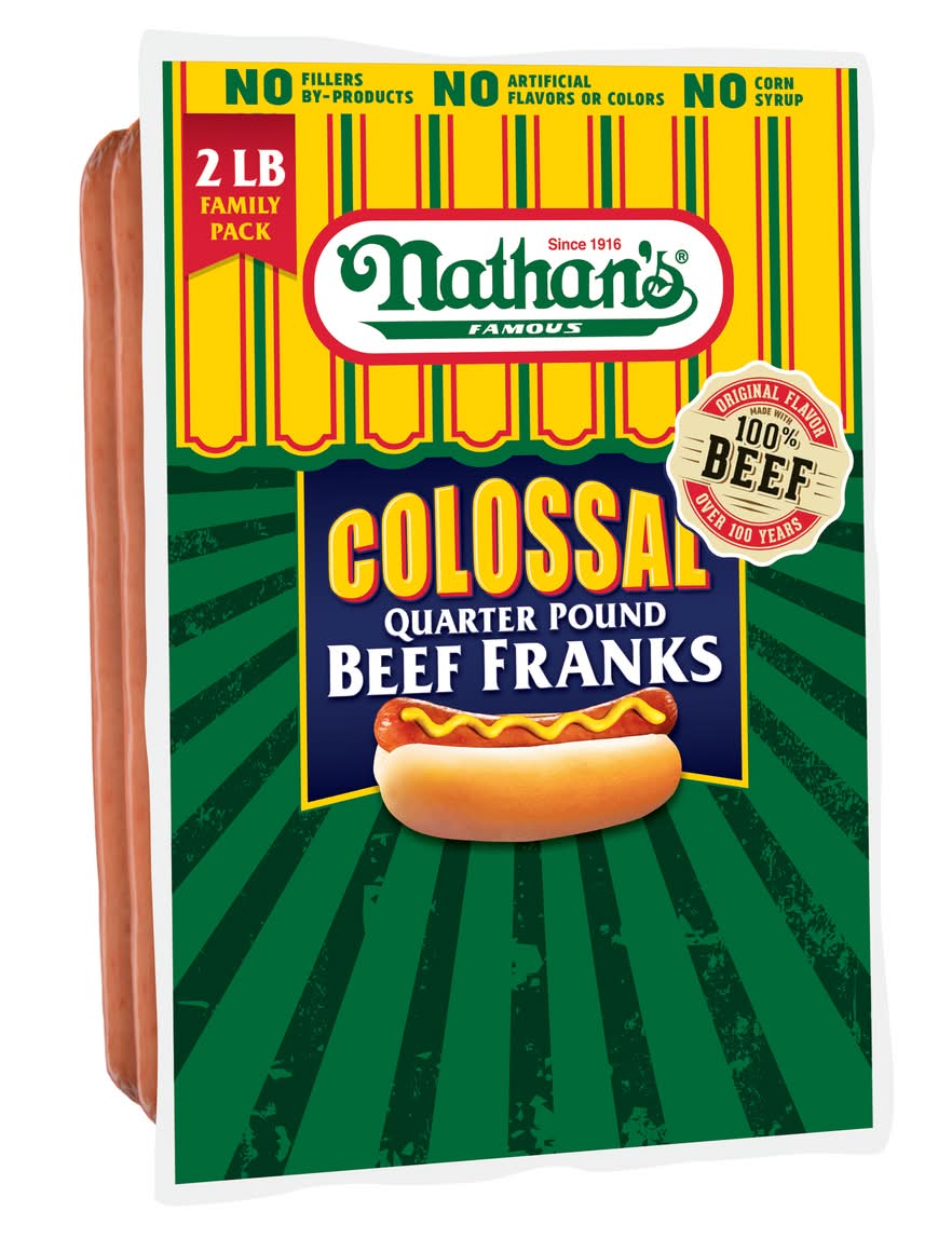 Nathan’s Colossal Quarter Pound Beef Franks 2 lbs