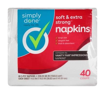 Simply Done Soft & Extra Strong Napkins 40 ct