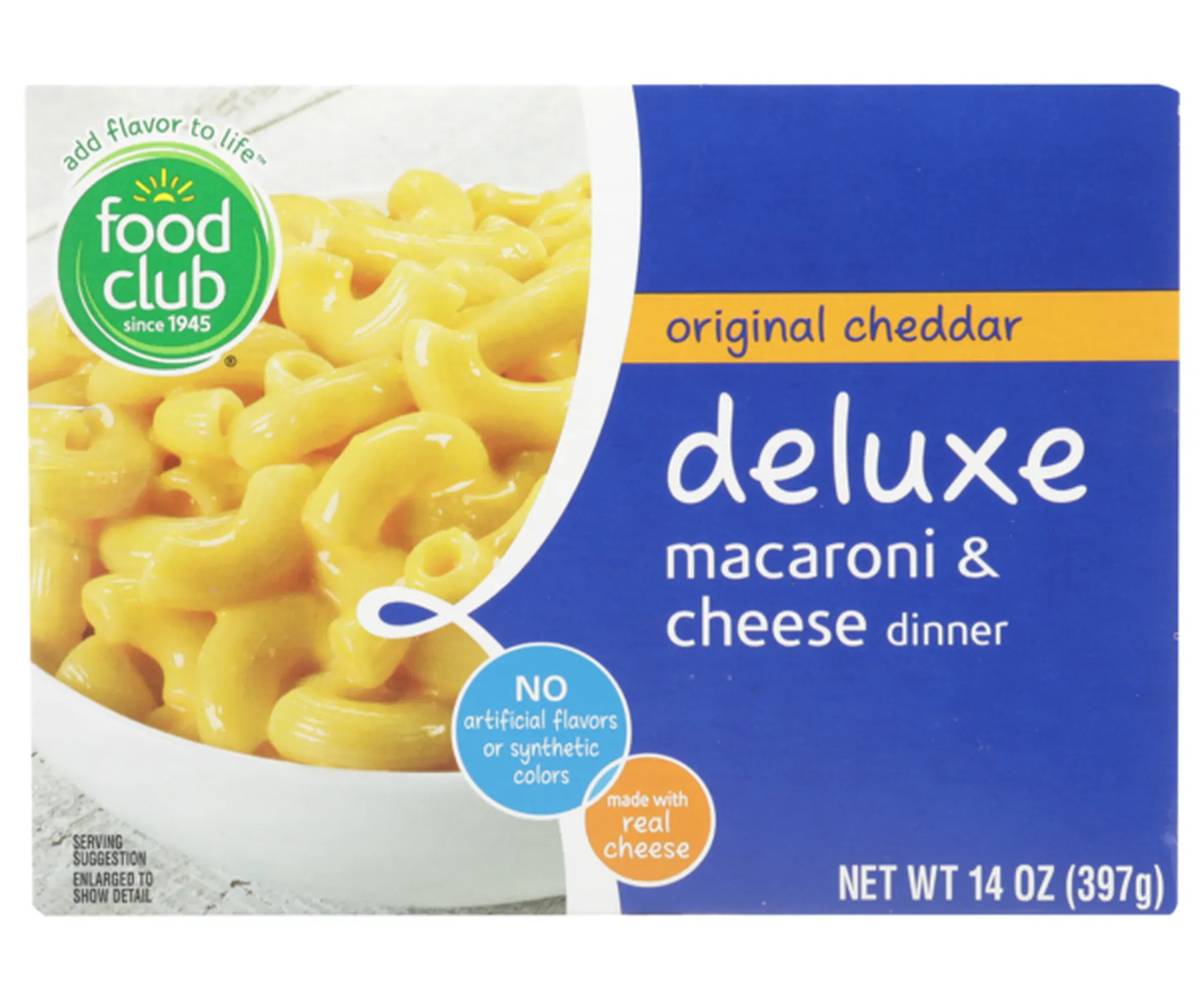 Food Club Macaroni & Cheese Deluxe Original Cheddar 14 oz