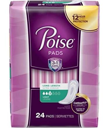 Poise Pads Long Length Light 24 ct