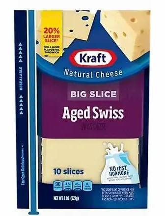 Kraft Aged Swiss Cheese Big Slices 8 oz