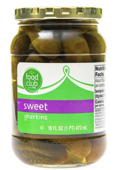 Food Club Sweet Gherkins 16 oz