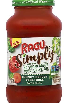 Ragu Simply Chunky Garden Vegetable  No Sugar Added 24 oz