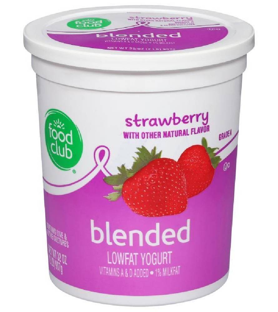 Food Club Low Fat Yogurt Strawberry 32 oz