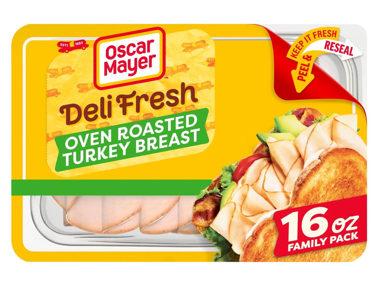 Oscar Mayer Deli Fresh FAMILY SIZE Oven Roasted Turkey Breast 16 oz