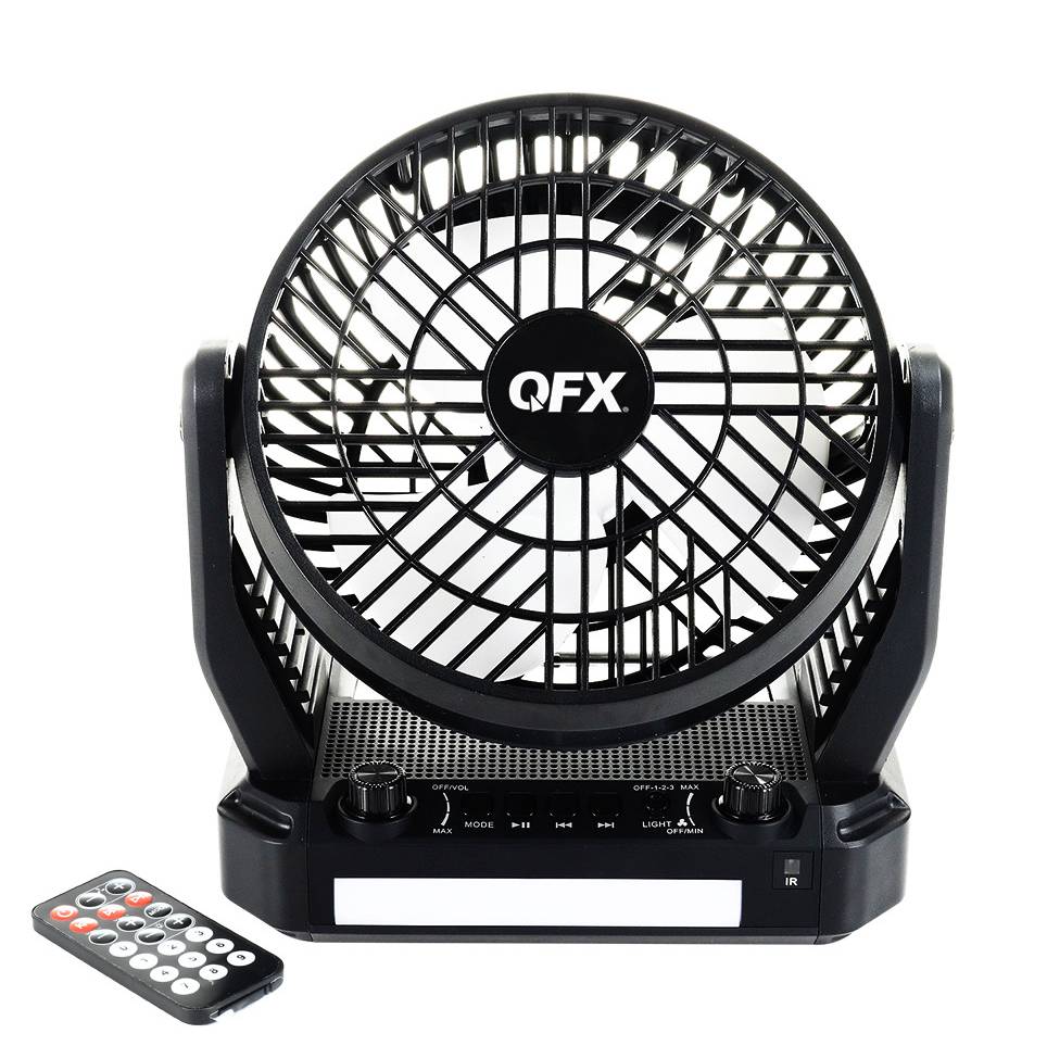 OFX Solar Rechargeable Bluetooth Radio 6” Fan-Light