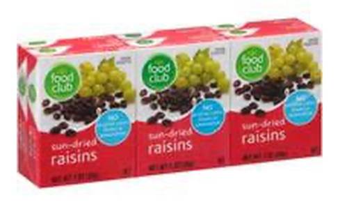 Food Club Sun-Dried Raisins 6-1 oz