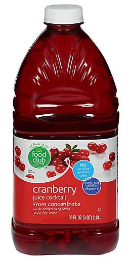 Food Club Cranberry Juice Cocktail 96 oz