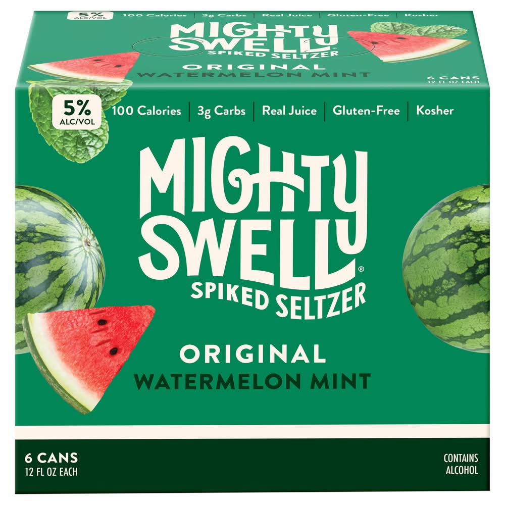 Mighty Swell Spiked Seltzer Watermelon Mint 6-12 oz
