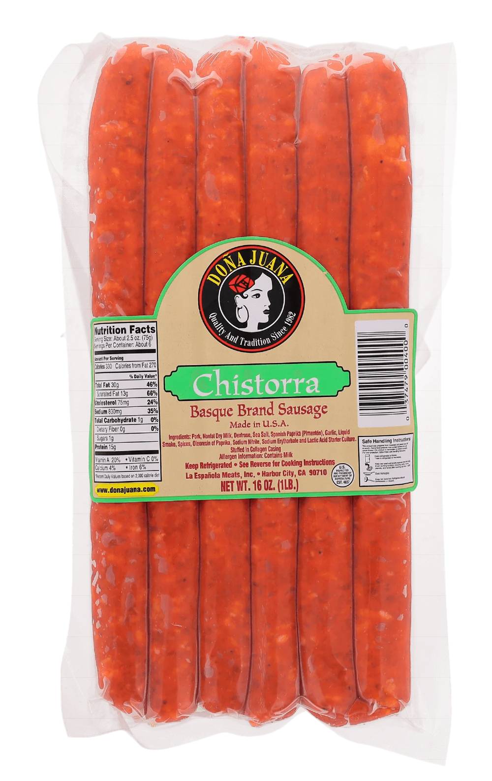 Doña Juana Chistorra 16 oz