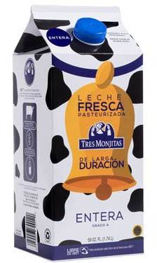 Tres Monjitas Leche de Larga Duración Entera 59 oz