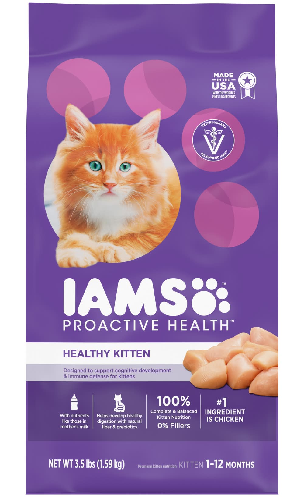 IAMS Healthy Kitten with Chicken Cat Food 3.5 lbs