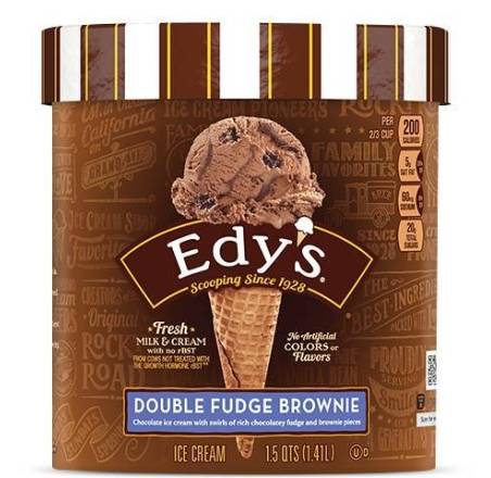 Edy’s Extra Triple Fudge Brownie Ice Cream 1.5 qts